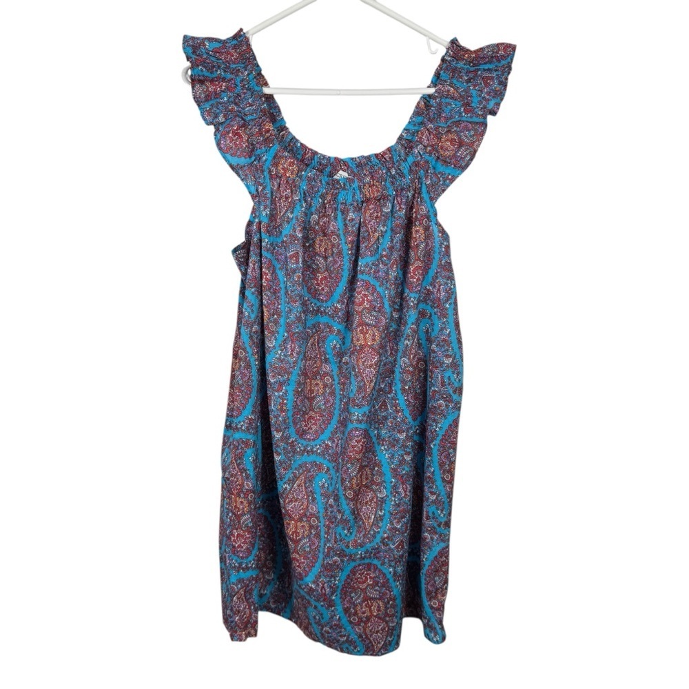 J.Crew Flutter Sleeve Mini Dress, Radiant Aqua Seaside Co, Size XS